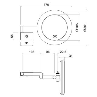 Зеркало косметическое с подсветкой Timo Saona 13374/16 белый матовый